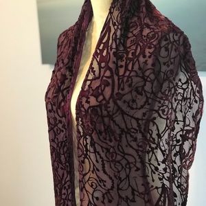 Kevin Obrien Studio Silk Rayon Velvet Purple Scarf